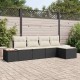 Sonata H Градински Софа Комплект 5 pcs Черно и кремаво 184 x 62 x 85 см