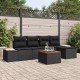 Sonata H Градински Софа Комплект 6 pcs Черно 184 x 62 x 85 см Полиратан