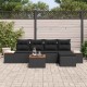 Sonata H Градински Софа Комплект 6 pcs Черно 184 x 62 x 85 см Полиратан