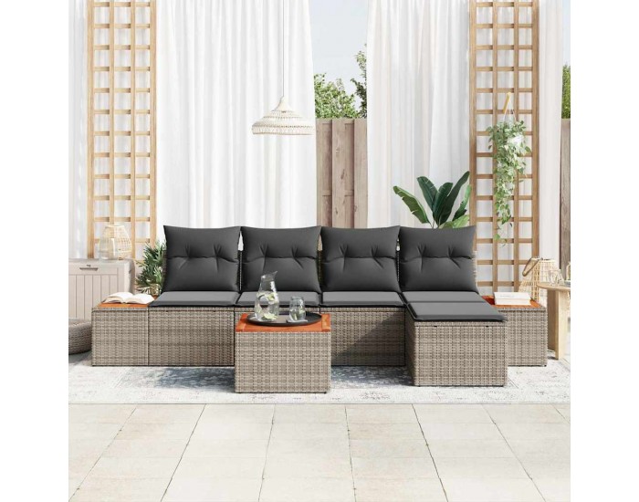 Sonata H Градински Софа Комплект 6 pcs Сив 184 x 62 x 85 см Полиратан
