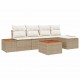 Sonata H Градински Софа Комплект 6 pcs бежово и кремаво 184 x 62 x 85 см