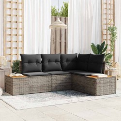 Sonata H Градински Софа Комплект 4 pcs Сив 209 x 154 x 85 см Полиратан - Canapele și bănci de grădină