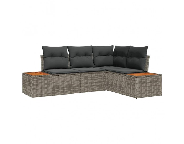Sonata H Градински Софа Комплект 4 pcs Сив 209 x 154 x 85 см Полиратан