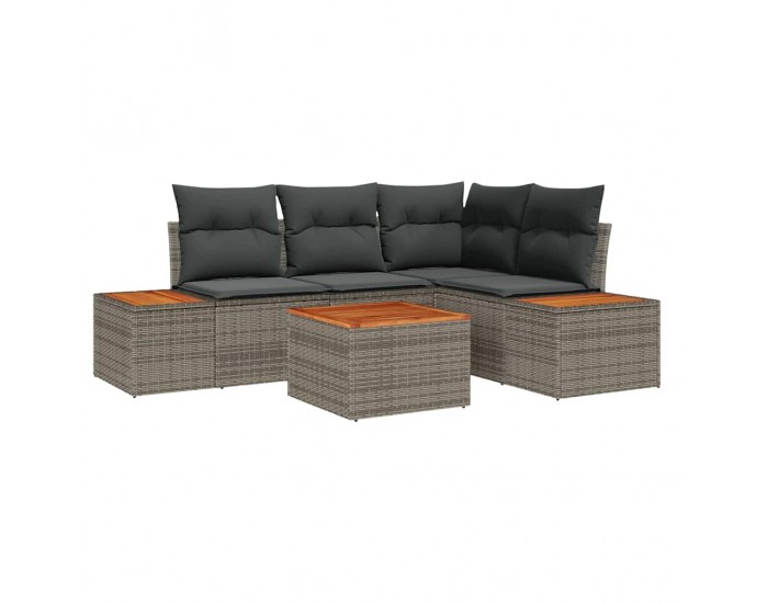 Sonata H Градински Софа Комплект 5 pcs Сив 209 x 154 x 85 см Полиратан