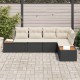 Sonata H Градински Софа Комплект 5 pcs Черно и кремаво 264 x 154 x 85 см