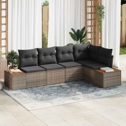 Sonata H Градински Софа Комплект 5 pcs Сив 264 x 154 x 85 см Полиратан - Canapele și bănci de grădină