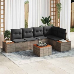 Sonata H Градински Софа Комплект 6 pcs Сив 264 x 154 x 85 см Полиратан - Canapele și bănci de grădină
