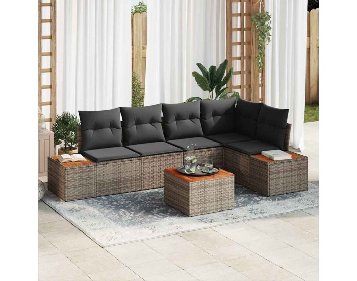 Sonata H Градински Софа Комплект 6 pcs Сив 264 x 154 x 85 см Полиратан
