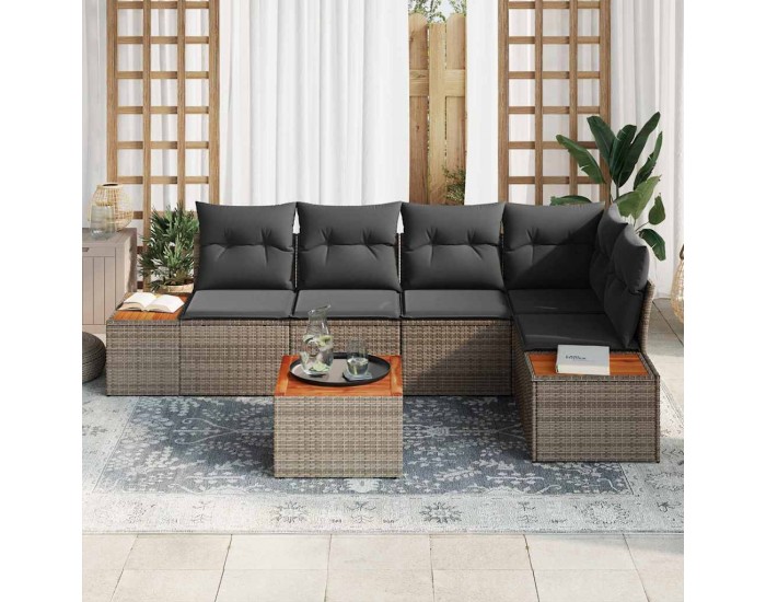 Sonata H Градински Софа Комплект 6 pcs Сив 264 x 154 x 85 см Полиратан