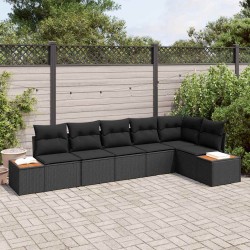 Sonata H Градински Софа Комплект 6 pcs Черно 319 x 154 x 85 см Полиратан - Canapele și bănci de grădină