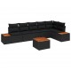 Sonata H Градински Софа Комплект 7 pcs Черно 319 x 154 x 85 см Полиратан