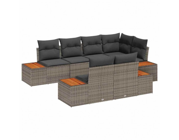 Sonata H Градински Софа Комплект 7 pcs Сив 264 x 154 x 85 см Полиратан