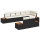 Sonata H Градински Софа Комплект 8 pcs Черно и кремаво 319 x 154 x 85 см