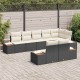 Sonata H Градински Софа Комплект 8 pcs Черно и кремаво 319 x 154 x 85 см