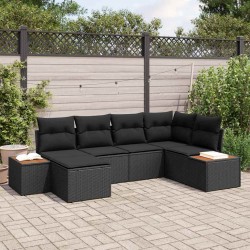 Sonata H Градински Софа Комплект 6 pcs Черно 264 x 154 x 85 см Полиратан - Canapele și bănci de grădină