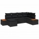 Sonata H Градински Софа Комплект 6 pcs Черно 264 x 154 x 85 см Полиратан