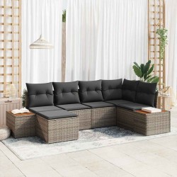 Sonata H Градински Софа Комплект 6 pcs Сив 264 x 154 x 85 см Полиратан - Canapele și bănci de grădină