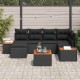 Sonata H Градински Софа Комплект 7 pcs Черно 264 x 154 x 85 см Полиратан