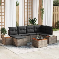 Sonata H Градински Софа Комплект 7 pcs Сив 264 x 154 x 85 см Полиратан - Canapele și bănci de grădină