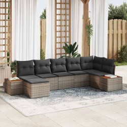 Sonata H Градински Софа Комплект 7 pcs Сив 319 x 154 x 85 см Полиратан - Canapele și bănci de grădină