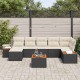 Sonata H Градински Софа Комплект 8 pcs Черно и кремаво 319 x 154 x 85 см