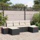 Sonata H Градински Софа Комплект 6 pcs Черно и кремаво 184 x 62 x 85 см