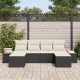 Sonata H Градински Софа Комплект 6 pcs Черно и кремаво 184 x 62 x 85 см