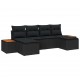Sonata H Градински Софа Комплект 6 pcs Черно 184 x 62 x 85 см Полиратан