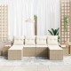 Sonata H Градински Софа Комплект 6 pcs бежово и кремаво 184 x 62 x 85 см