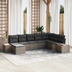 Sonata H Градински Софа Комплект 8 pcs Сив 319 x 209 x 85 см Полиратан - Canapele și bănci de grădină