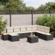 Sonata H Градински Софа Комплект 9 pcs Черно и кремаво 319 x 209 x 85 см