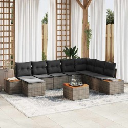 Sonata H Градински Софа Комплект 9 pcs Сив 319 x 209 x 85 см Полиратан - Canapele și bănci de grădină