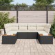 Sonata H Градински Софа Комплект 6 pcs Черно и кремаво 234 x 154 x 85 см
