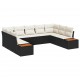 Sonata H Градински Софа Комплект 5 pcs Черно и кремаво 289 x 209 x 85 см
