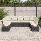 Sonata H Градински Софа Комплект 5 pcs Черно и кремаво 289 x 209 x 85 см