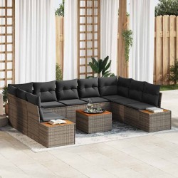 Sonata H Градински Софа Комплект 6 pcs Сив 289 x 209 x 85 см Полиратан - Canapele și bănci de grădină