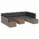 Sonata H Градински Софа Комплект 6 pcs Сив 289 x 209 x 85 см Полиратан