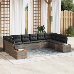 Sonata H Градински Софа Комплект 10 pcs Сив 344 x 209 x 85 см Полиратан - Canapele și bănci de grădină