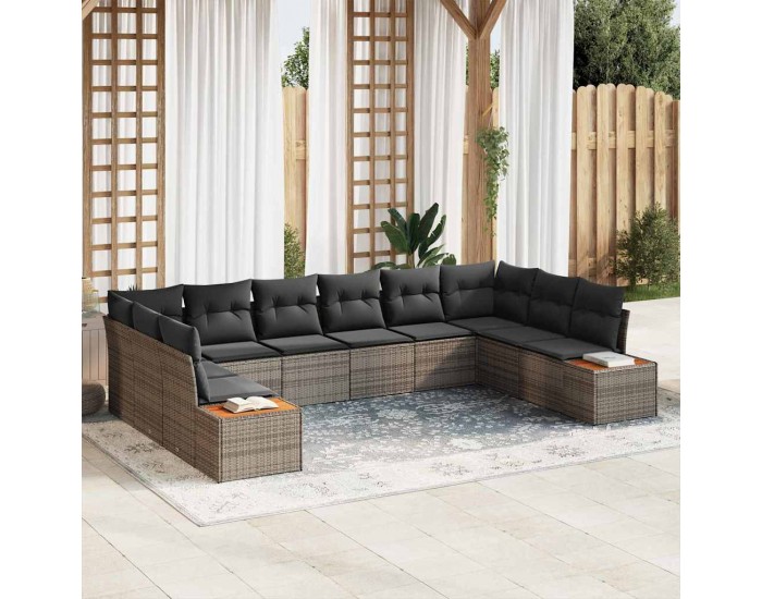 Sonata H Градински Софа Комплект 10 pcs Сив 344 x 209 x 85 см Полиратан