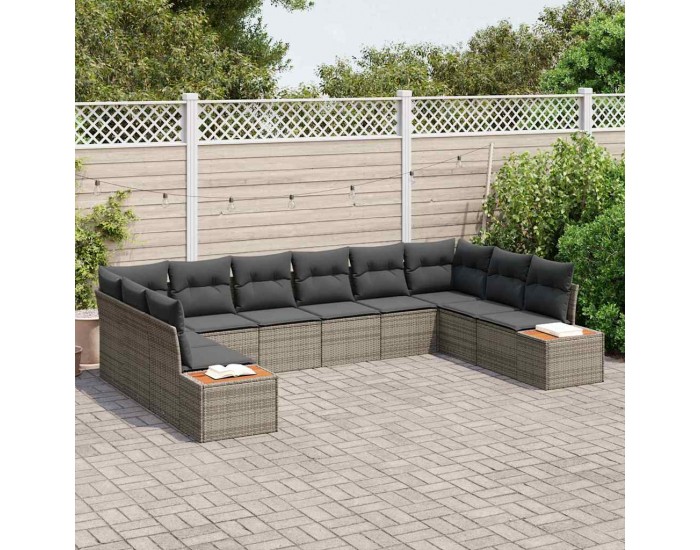 Sonata H Градински Софа Комплект 10 pcs Сив 344 x 209 x 85 см Полиратан