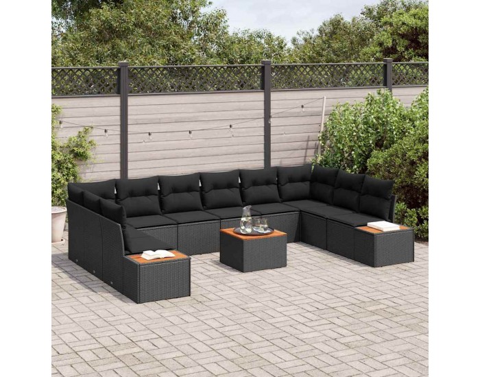 Sonata H Градински Софа Комплект 11 pcs Черно 344 x 209 x 85 см