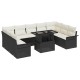 Sonata Set de canapele pentru grădină 10 buc. Negru Poli Rattan