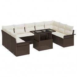 Sonata H Градински Софа Комплект 10 pcs Кафяво 100 x 55 x 73 см - Canapele și bănci de grădină