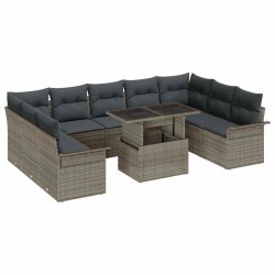 Sonata H Градински Софа Комплект 10 pcs Сив 100 x 55 x 73 см Полиратан - Canapele și bănci de grădină