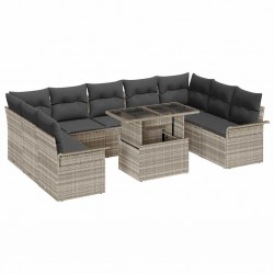 Sonata H Градински Софа Комплект 10 pcs Светлосиво 100 x 55 x 73 см - Canapele și bănci de grădină