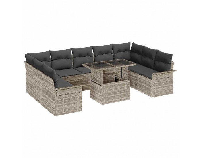 Sonata H Градински Софа Комплект 10 pcs Светлосиво 100 x 55 x 73 см