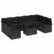 Sonata H Градински Софа Комплект 10 pcs Черно 100 x 55 x 73 см Полиратан