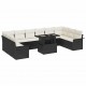 Sonata H Градински Софа Комплект 11 pcs Черно 100 x 55 x 73 см Полиратан