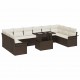 Sonata H Градински Софа Комплект 11 pcs Кафяво 100 x 55 x 73 см