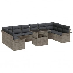 Sonata H Градински Софа Комплект 11 pcs Сив 100 x 55 x 73 см Полиратан - Canapele și bănci de grădină